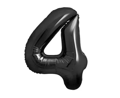 Folijski balon Matt Crno Broj 4 Ch-B8C4, 85cm, Crni