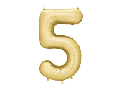 Folijski balon Broj 5 Fb1S-5-019, 86cm, Zlatne boje