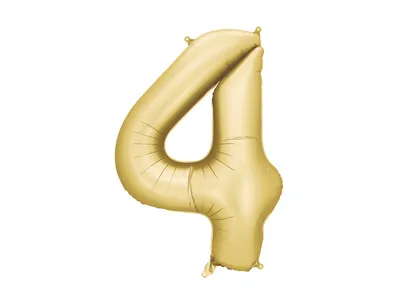 Folijski balon Broj 4 Fb1S-4-019, 86cm, Zlatne boje