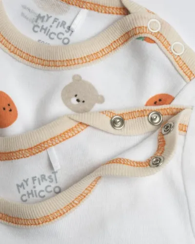 Chicco Set bodija za bebe Citrus, 2 Komada, Bijeli