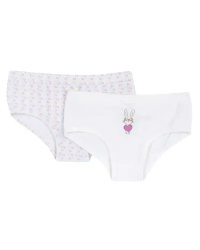 Chicco Set gaćica za djevojčice Zeko, 2 Para, Bijele