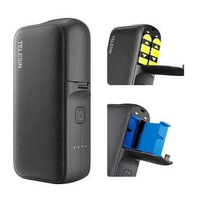 Telesin Punjač i powerbank za GoPro Hero 11/10/9, Tamnosivi