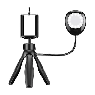 Apexel Stalak za mobitel sa LED svjetlom APL-JJ21FL, Crni