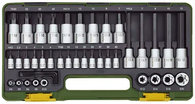 Proxxon Set nasadnih ključeva, 1/2" i 1/4", 42 komada