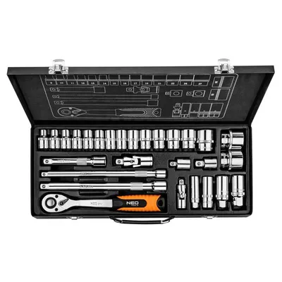 Neo Set nasadnih ključeva 1/2", 3/8", 28 komada, 08-677