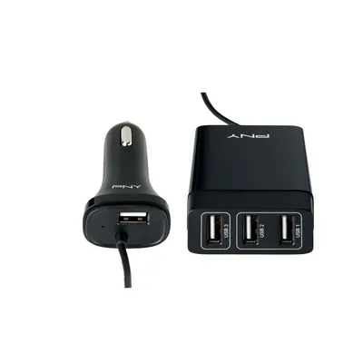 PNY punjač za mobitel 4-port za auto P-DC-4UF-K01-04-RB