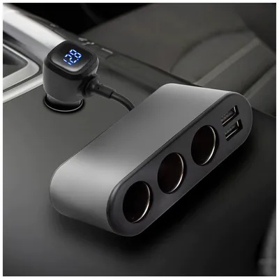 SAL Auto razdjelnik sa USB punjačem SAU80W, 3 x 12-24 V, 2 x USB, Crni