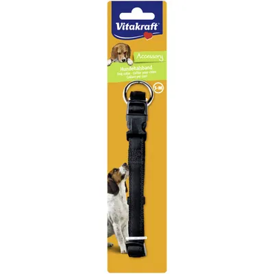 Vitakraft Ovratnik za pse, nylon Softline, 30-45 cm / 15 mm, Crna