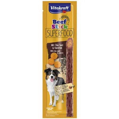 Vitakraft Poslastica za pse, Beef Stick Superfood, Šargarepa i Čia, 25 g