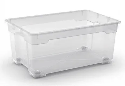 Kis Kutija za odlaganje, 45L, Bez poklopca, Providna