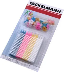 Set rođendanskih svijećica sa postoljem, 24 komada