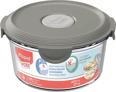 Maped Kutija za užinu, Staklena, 800ml, Siva