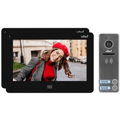 VIBELL Video interfon 7" Felis Memo Multi2 set, Crni