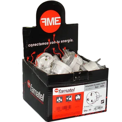 FAMATEL Strujni adapter Euro/UK -1405, Bijeli