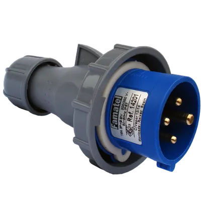 FAMATEL Utikač 14201, 16A, 220-240V, 3 polni, H9, Plavi