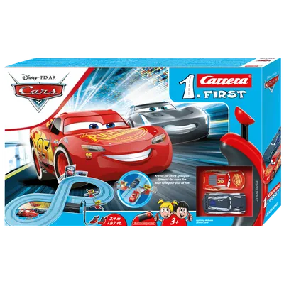 CARRERA Dječija trkačka staza Disney Pixar Cars Power Duel, Svijetloplava