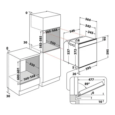 Hotpoint Ugradna rerna Ariston FI6 864 SH IX HA, Srebrno-Crna