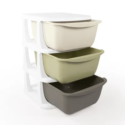 Dolu Ormarić za djecu 7130, 3 ladice, 58x38x36cm, Bijeli