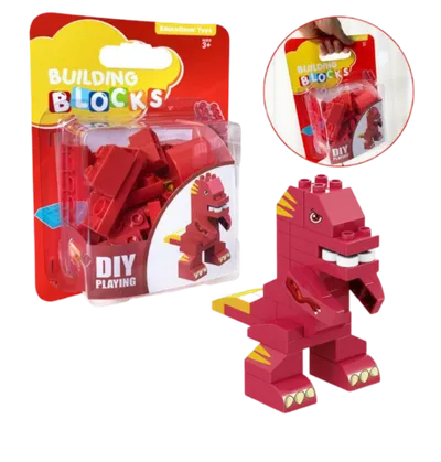 Kocke Dinosaur Mkv049711, 32 Kom, 25x18cm, Crvene