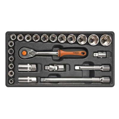 Neo Set nasadnih ključeva s račnom 84-270, 1/2", 24 komada