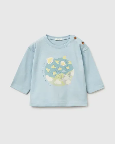 Benetton Majica dugih rukava za bebe 3I1XA106ZW-33W-82, Plava