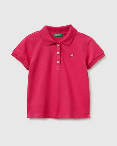 Benetton Polo majica za bebe 3WG9G300AP-12E-98, Roze