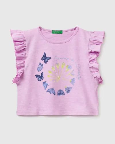 Benetton Majica za bebe 38V4G10MUP-101-82, Roze