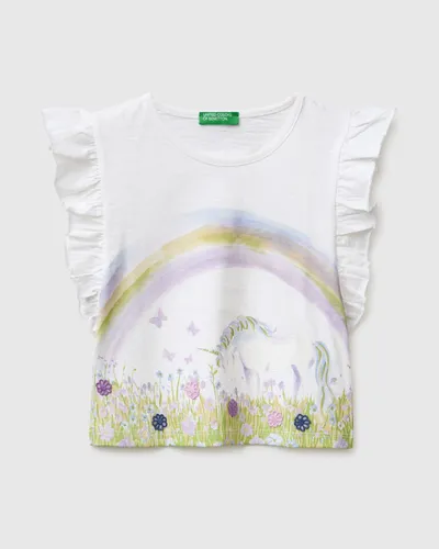 Benetton Majica za bebe 38V4G10MUP-101-90, Bijela