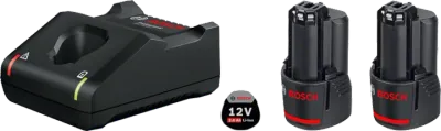 Bosch Punjač GAL 12V-40+ Baterija GBA, 12V, 2.0Ah, 2 komada