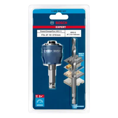 Bosch Adapter 3/8" HEX + HSS-G, 7.15x105 mm