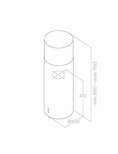 Elica Ostrvska napa Tube Pro Island BL MAT/A/43
