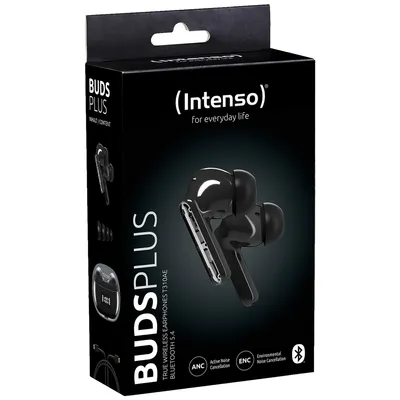 Intenso Slušalice bežične sa kutijicom za punjenje Buds Plus T310AE, ANC, Bluetooth, Crne