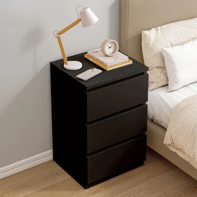 Giga Nocni ormaric komoda Spectra, Tri Ladice, Crna