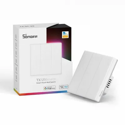 Sonoff Pametni zidni prekidač TX Ultimate RGB, Wi-Fi, Trostruki, Bijeli
