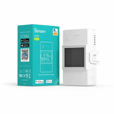 Sonoff Pametni prekidač, digitalni mjerač snage s LCD-om POWR316D, Bijeli