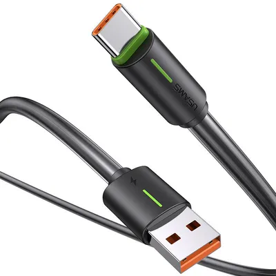 Usams Charging & Data kabl SJ732 YR Series, Type-C, 3A, 1 m, Crna