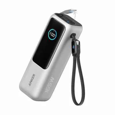 Anker Powerbank 25000 mAh, USB-C, 165 W, Sivi
