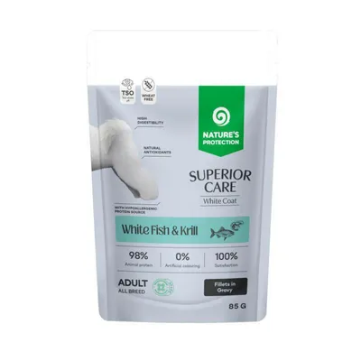 Nature's Protection Hrana za pse White Dog Superior Care, Bijela riba i račići, 85 g