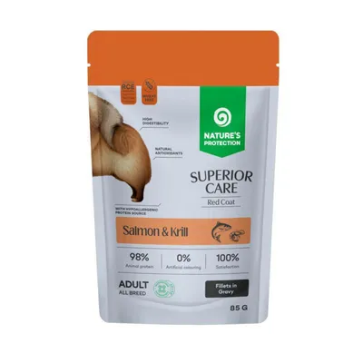 Nature's Protection Hrana za pse Red Coat Superior Care, Losos i račići, 85 g