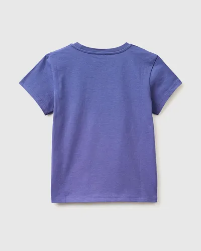 Benetton Majica za djevojčice s printom 3I1XC10S6G-2D8-M, Teget