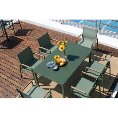 Green Bay Baštenski set sto + 6 stolica Olive (A+B)