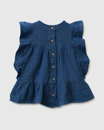 Benetton Haljina za bebe s volanima 4V7JAV00UW-901-74, Teget
