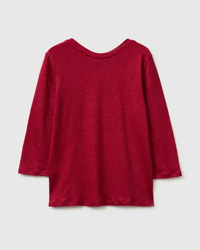 Benetton Ženska majica dugih rukava 3TKEE1008-2G1-L, Bordo