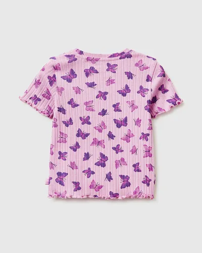Benetton Majica za bebe s rebrastim printom 3XULG10M5P-63E-82, Šarena