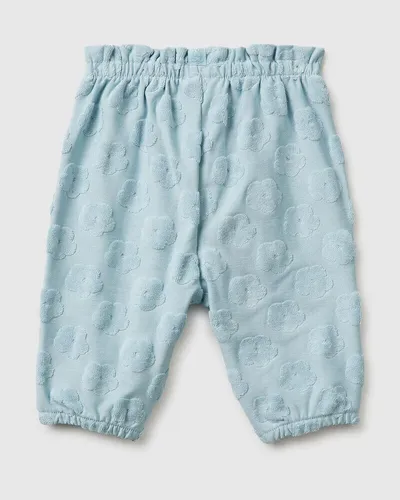 Benetton Hlače za bebe od žakard frotira 3VWSAF02MW-61W-74, Svijetloplave