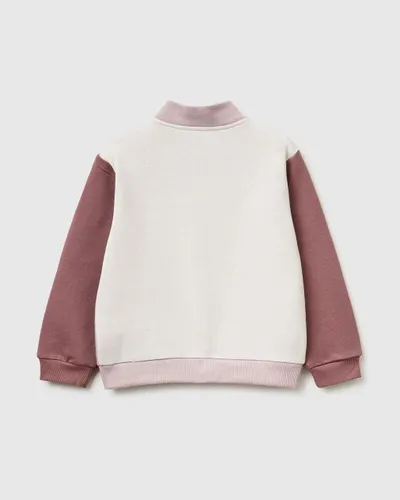 Benetton Dukserica za bebe s patentnim zatvaračem i printom 3J70G504BP-903-82, Roza
