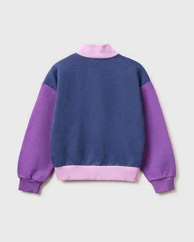 Benetton Dukserica za djevojčice s patentnim zatvaračem 3J68C505UG-903-KL, Ljubičasta