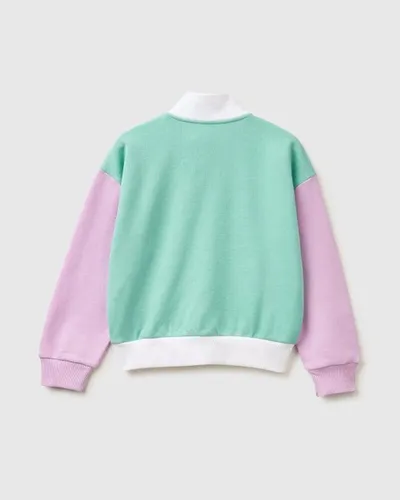 Benetton Dukserica za djevojčice s patentnim zatvaračem 3J68C505UG-902-M, Bijela
