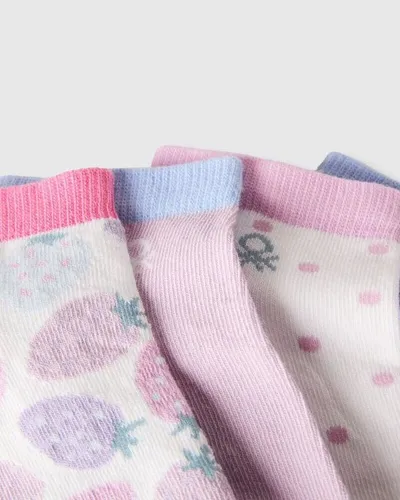 Benetton Čarape za bebe 6AO5R7009G-902-3, 4 para, Šarene