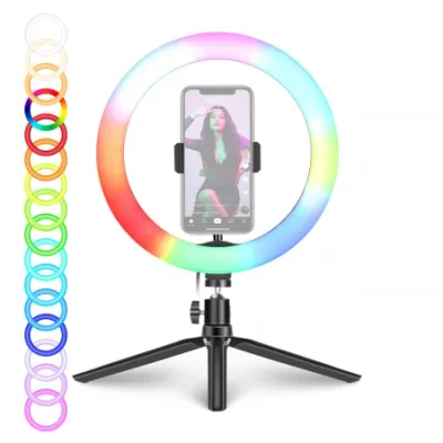 Ring lampa, LED, 12", RGB, Bijela